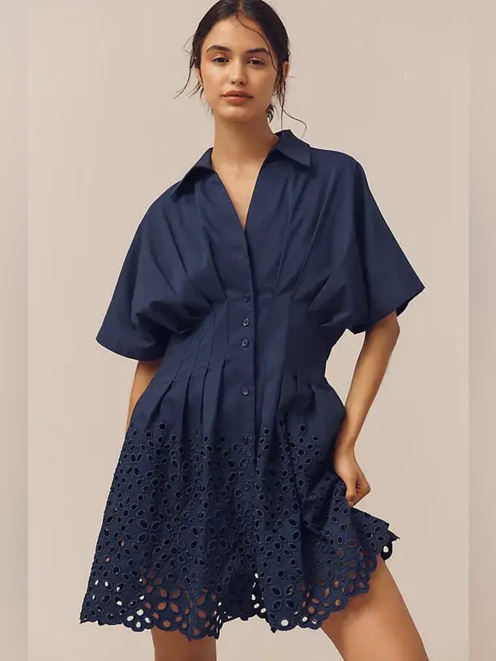 New Anthropologie Tobie Mini Shirt Dress by Exquise Size S